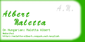 albert maletta business card